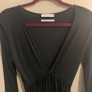 Urban outfitters black deep V dress
